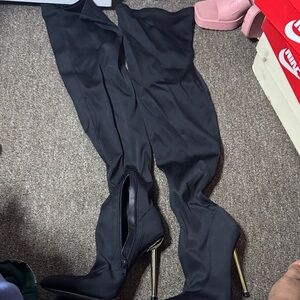 Fashion Nova Black Over the Knee Boots